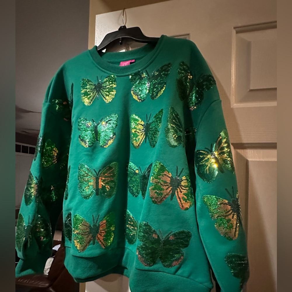Queen of sparkle butterfly sweatshirt